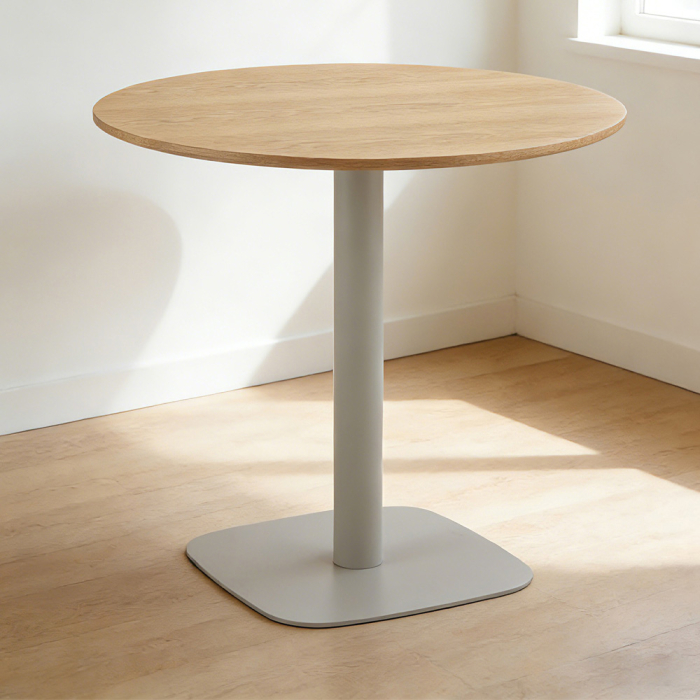 Masă de dining rotundă din MDF bej [4]