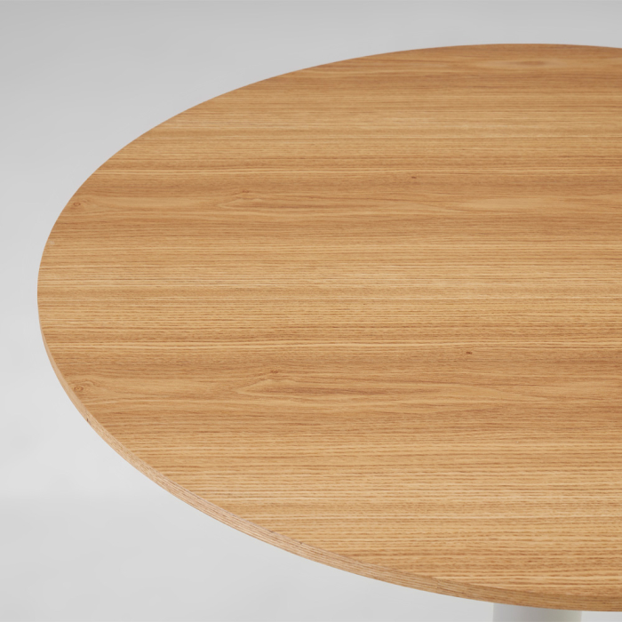 Masă de dining rotundă din MDF bej [3]