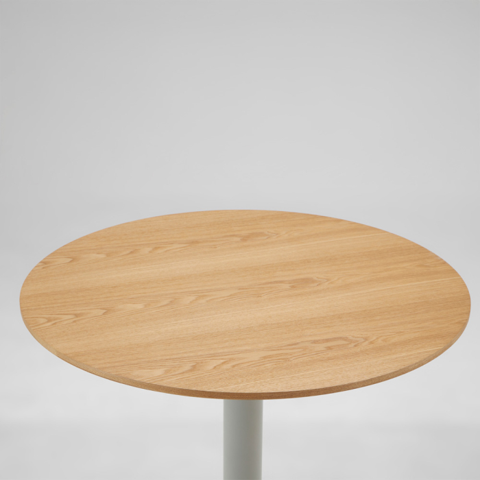 Masă de dining rotundă din MDF bej [2]