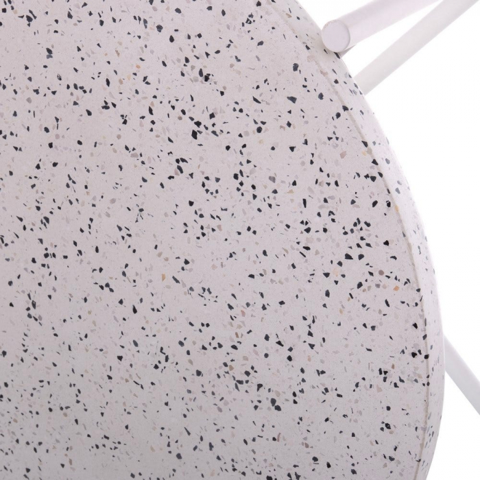 masă terrazzo rotundă – alb mat, design modern cu influențe industriale [5]