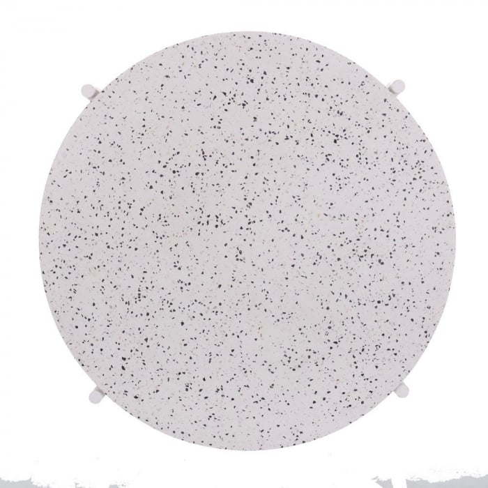 masă terrazzo rotundă – alb mat, design modern cu influențe industriale [4]