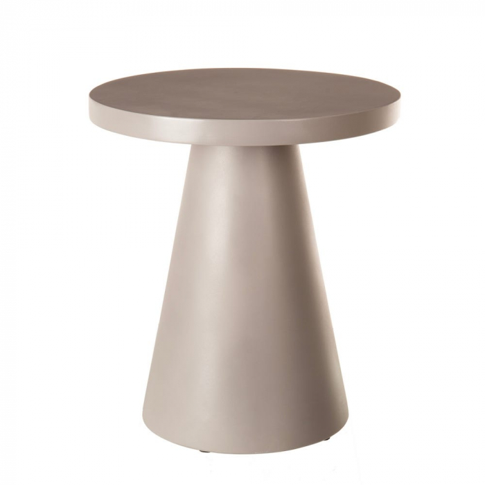 masă Bacoli bej – ciment conic, blat rotund, decor exterior sculptural [1]