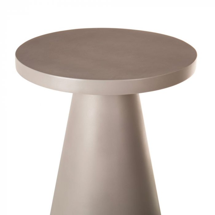 masă Bacoli bej – ciment conic, blat rotund, decor exterior sculptural [2]