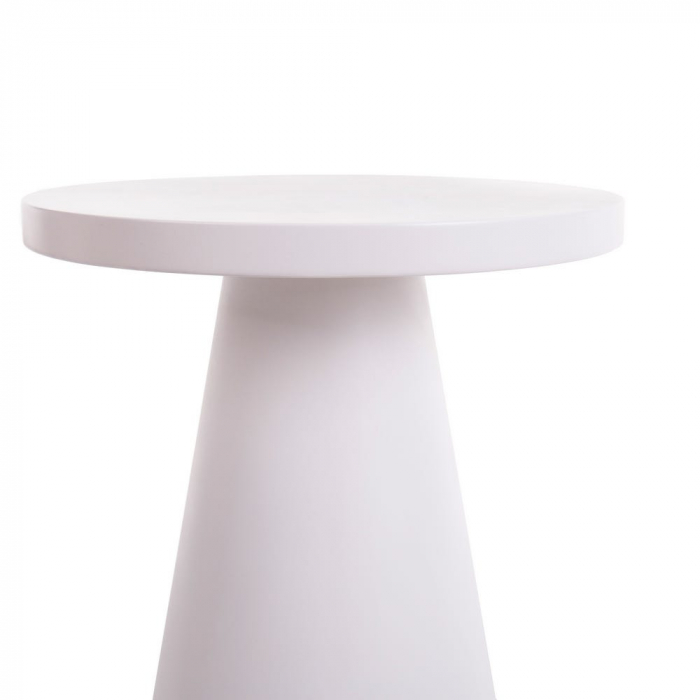 masă Bacoli albă – formă conică, ciment exterior, stil sculptural [2]