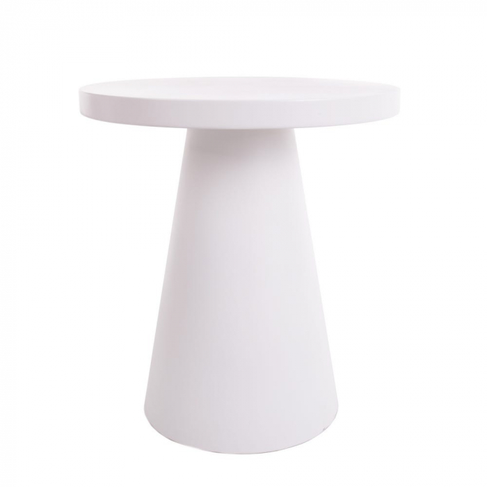 masă Bacoli albă – formă conică, ciment exterior, stil sculptural [1]