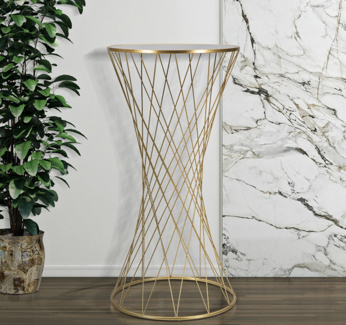 Masa rotunda inalta | Design geometric | CreativDeco [2]