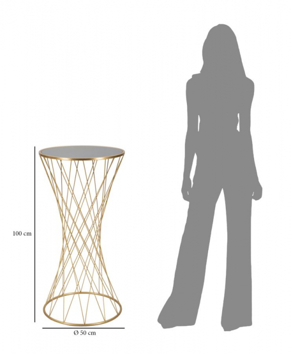 Masa rotunda inalta | Design geometric | CreativDeco [6]