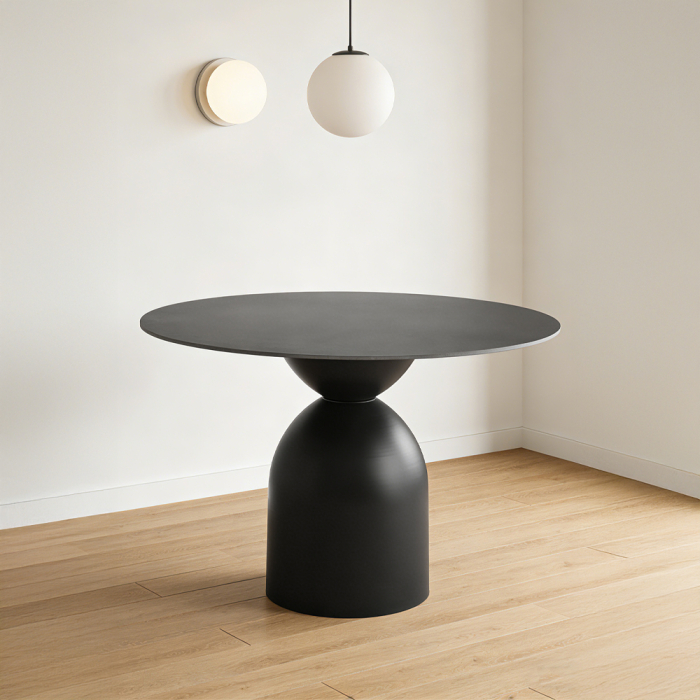 Masă de dining rotundă din ceramica neagra [4]