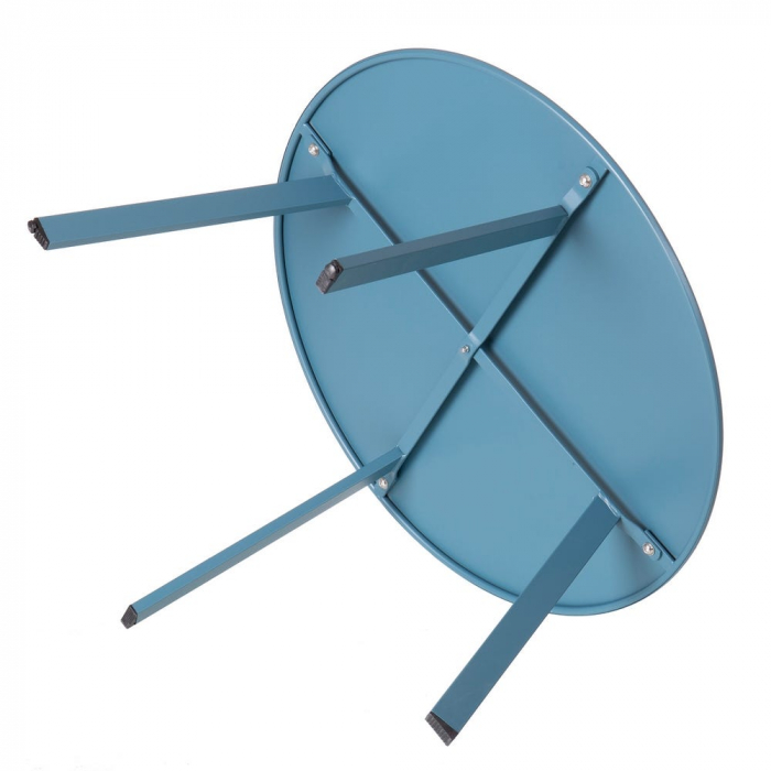 masă MARZIA – oțel rotund, albastru Polaris, compactă exterior [5]