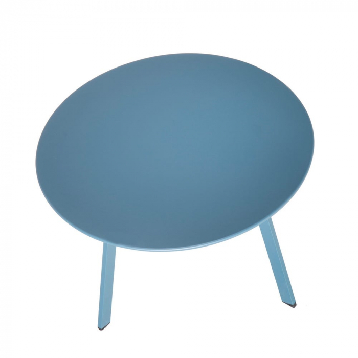 masă MARZIA – oțel rotund, albastru Polaris, compactă exterior [3]