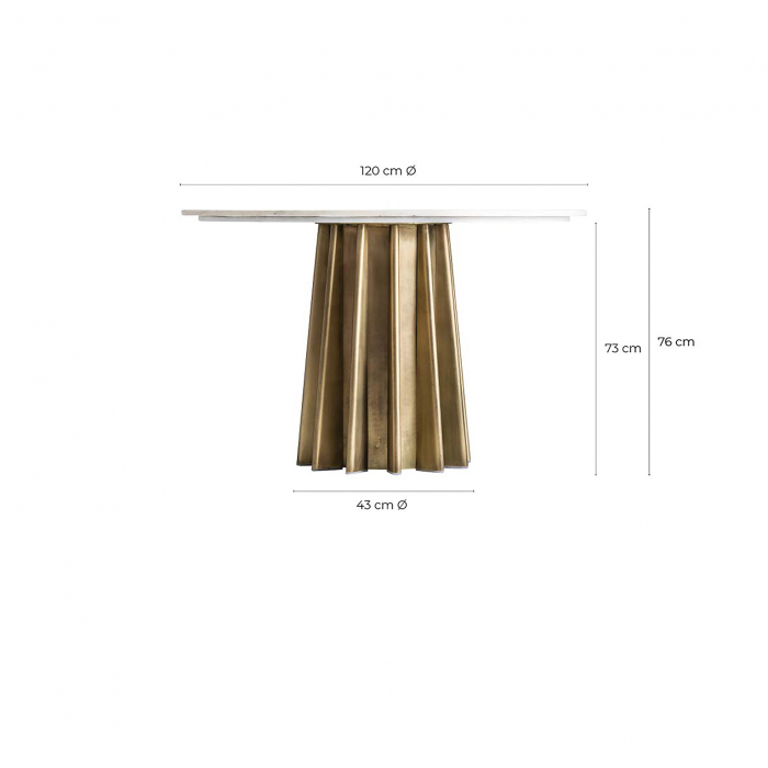 Masa Sufragerie Art Deco Alba si Aurie|Mese Dining Lux [6]