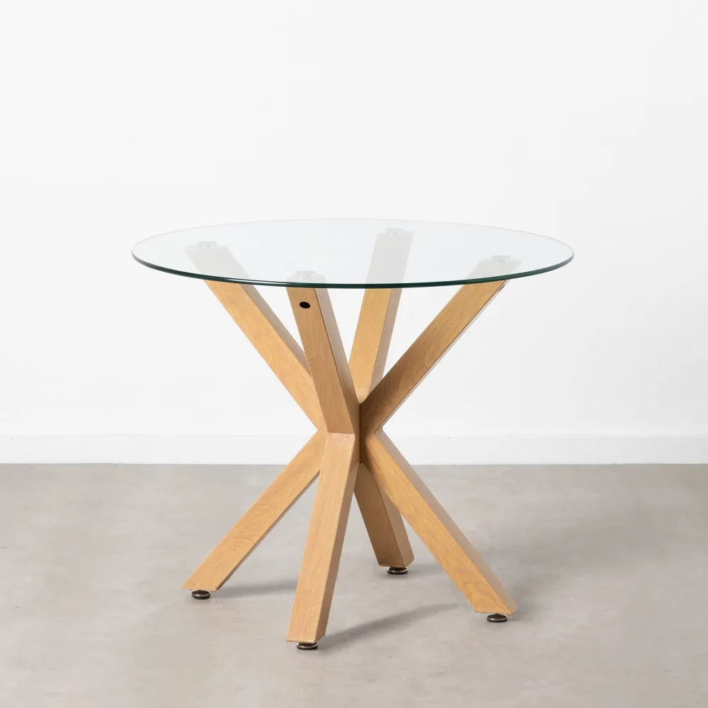 Masa Sufragerie Rotunda Spider, Sticla Lemn - CreativDeco.ro [3]