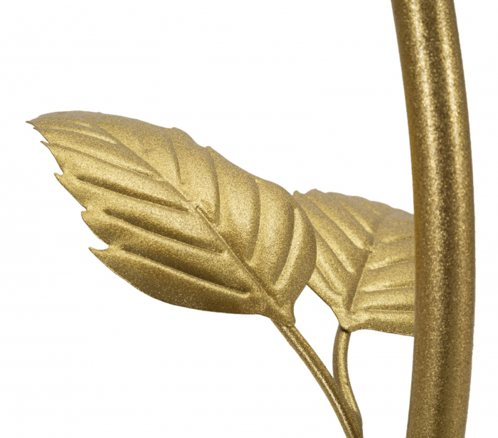 Măsuță decorativă aurie Leaf cu 3 rafturi din sticlă și design floral sculptural [4]