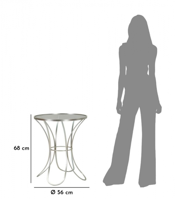 Masuta rotunda cu sticla | Mobilier versatil CreativDeco [10]