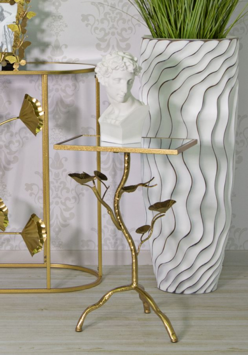 Masuta aurie cu blat oglinda | Decor living | CreativDeco [6]