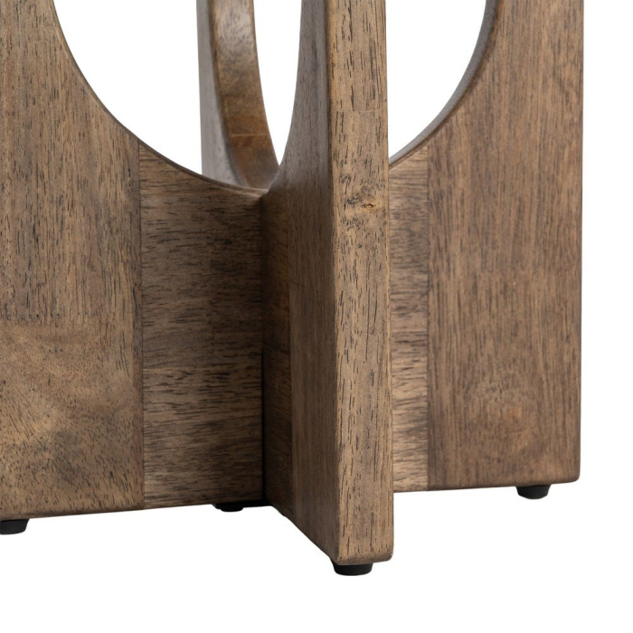 Masuta auxiliara moderna din lemn maro cu blat din sticla [6]