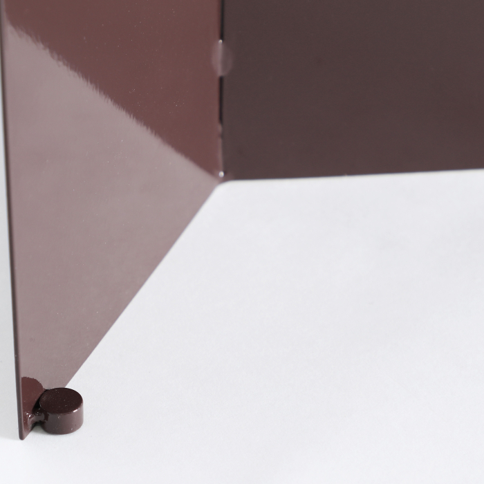 Măsuță auxiliară din metal maro cu blat rotund din marmură sintetică [4]