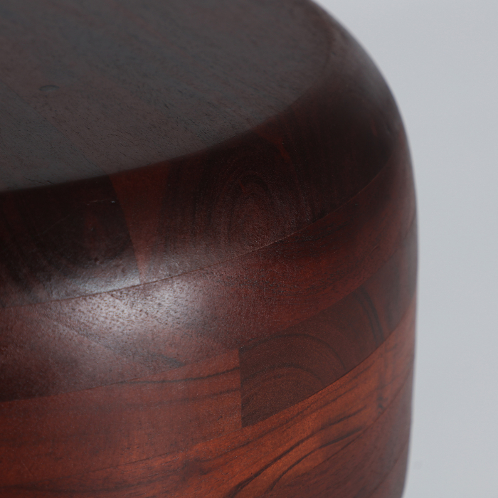 Măsuță auxiliară din metal maro închis cu blat din lemn de acacia pentru living [2]