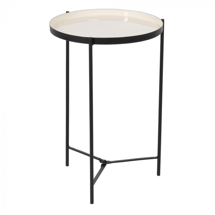 Masuta Auxiliara Minimalista Negru Crem CreativDeco - Perfecta pentru Living [3]