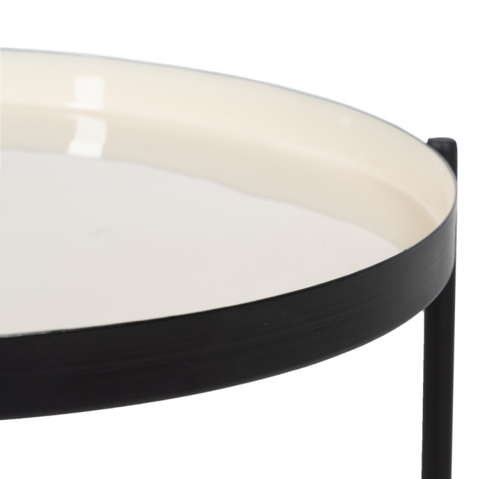 Masuta Auxiliara Minimalista Negru Crem CreativDeco - Perfecta pentru Living [4]