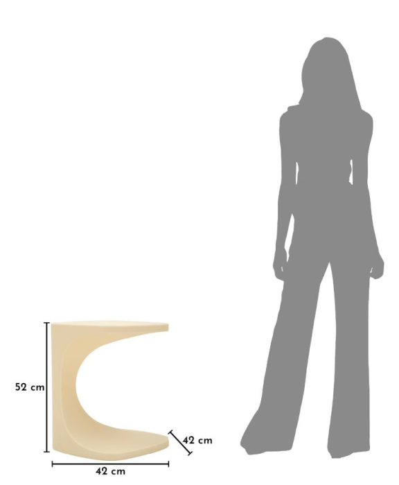 Masuta auxiliara plastic alb design arcuit 42x42x52 cm [8]