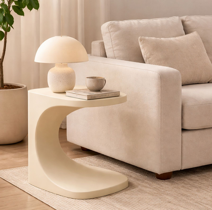 Masuta auxiliara plastic alb design arcuit 42x42x52 cm [6]