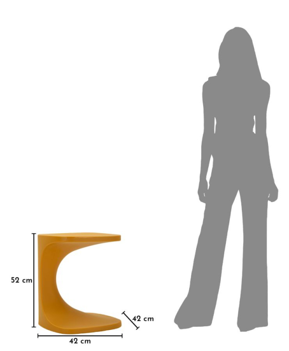 Masuta auxiliara plastic galben mustar arcuit 42x42x52 cm [9]