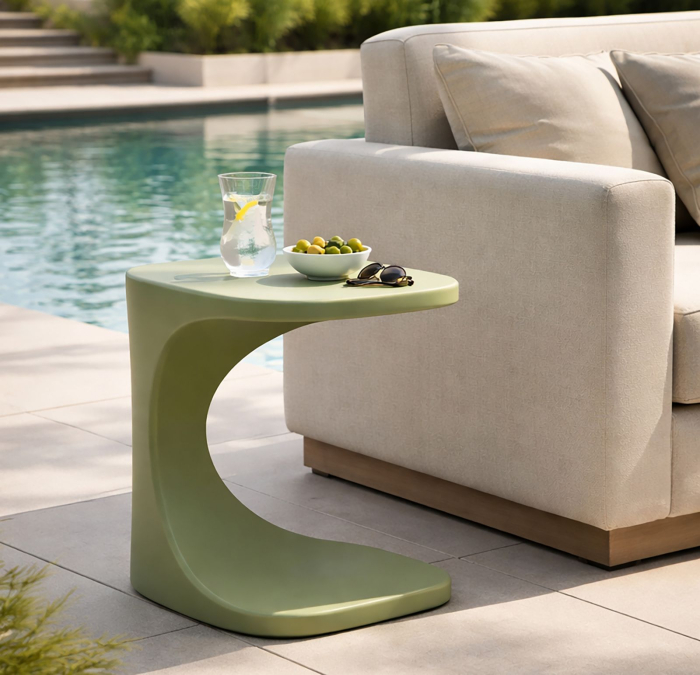 Masuta auxiliara plastic verde salvie arcuit 42x42x52 cm [6]