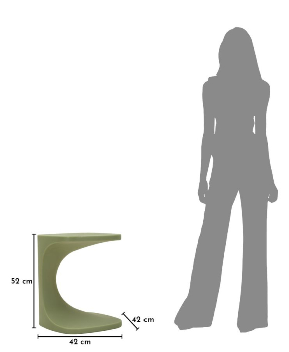 Masuta auxiliara plastic verde salvie arcuit 42x42x52 cm [7]