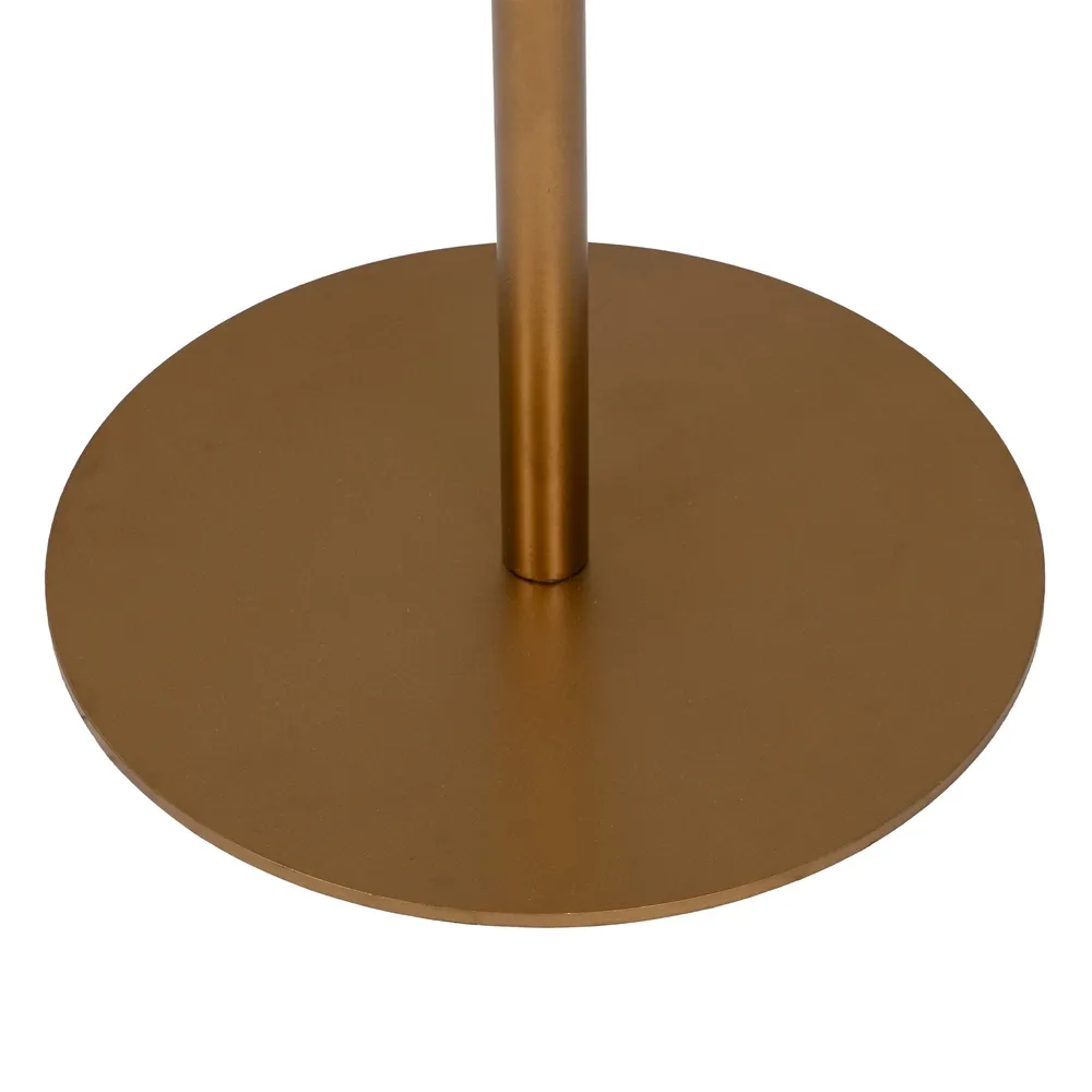 Masuta auxiliara rotunda metal, alb auriu - CreativDeco.ro [5]