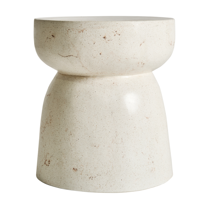 Măsuță auxiliară sculpturală din terrazzo alb ivoire Atelier [2]