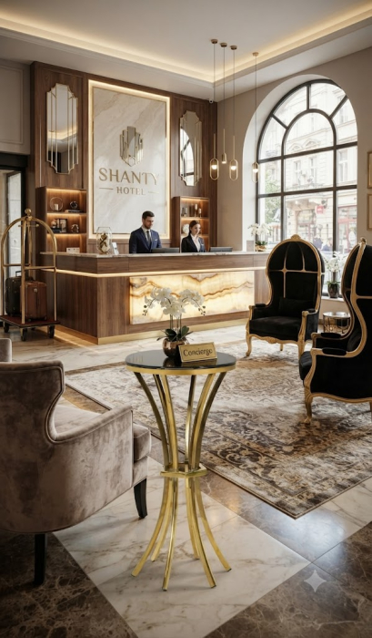 Măsuță bar înaltă aurie cu blat din sticlă neagră Shanty [6]