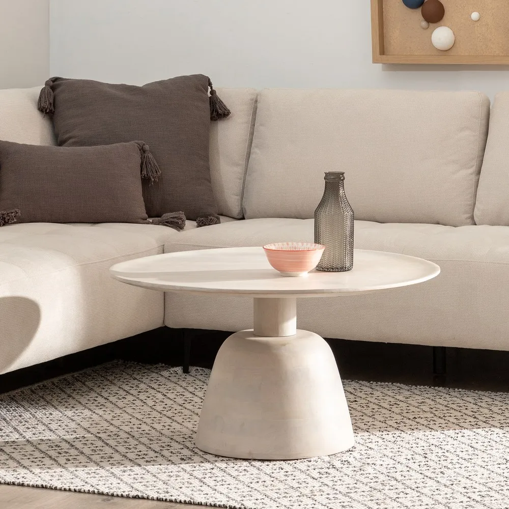 Masuta Cafea Alba Lemn Mango - CreativDeco.ro [2]