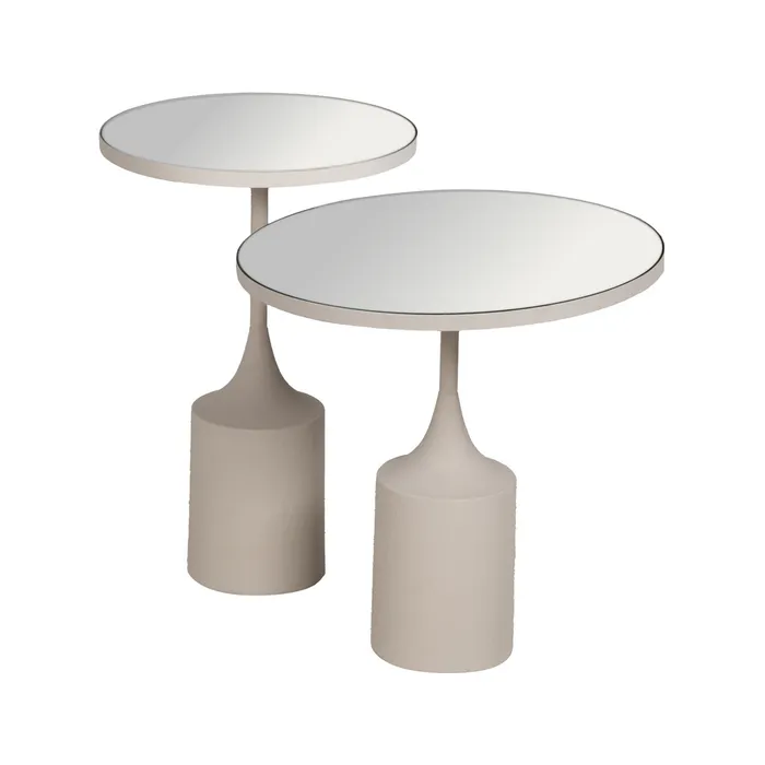 Măsuță decorativă oglindă alb, decor minimalist [2]