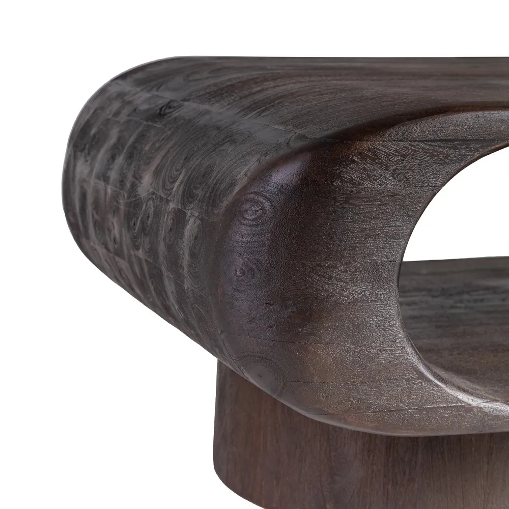 Măsuță mango maro închis cu spațiu de depozitare și design curbat [4]