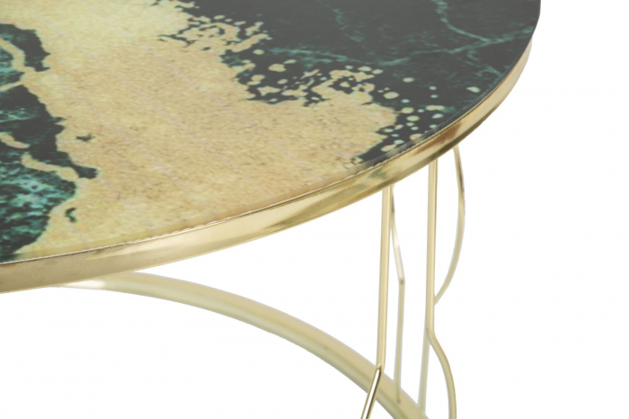 Masuta cafea Greeny, fier auriu, sticla multicolor - creativdeco.ro [4]