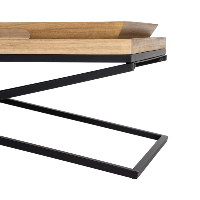 Măsuță de cafea joasă cu blat tip tavă din MDF și structură metalică [6]