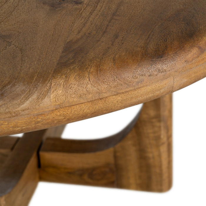 Măsuță de cafea joasă rotundă din lemn de mango [6]