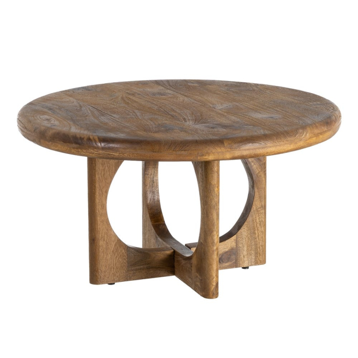 Măsuță de cafea joasă rotundă din lemn de mango [2]