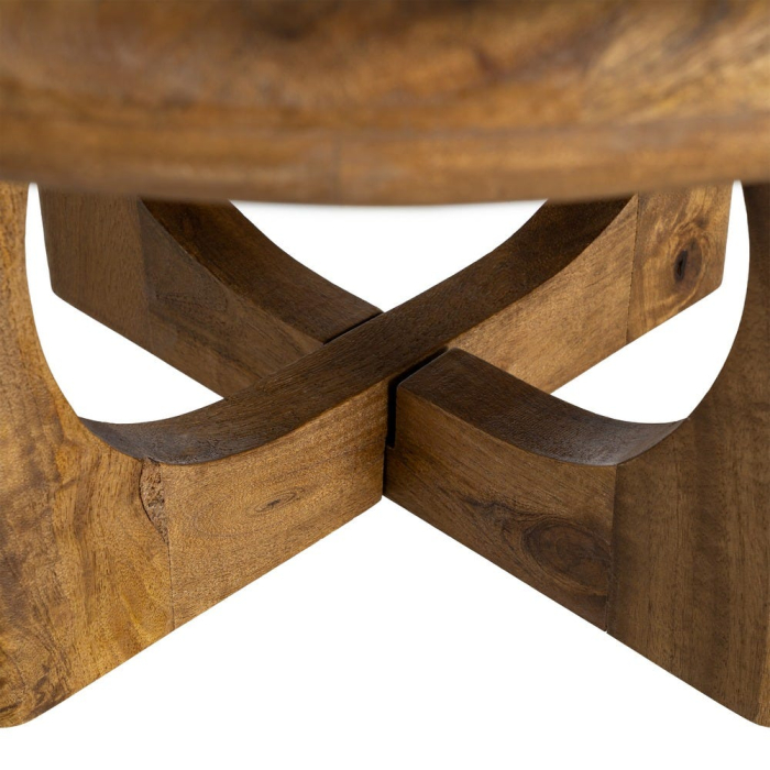 Măsuță de cafea joasă rotundă din lemn de mango [5]