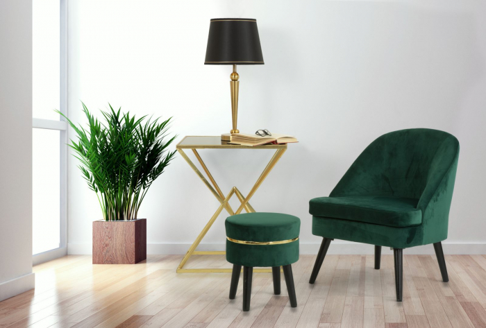 Masuta consola Piramid, fier/sticla, auriu/negru - creativdeco.ro [4]