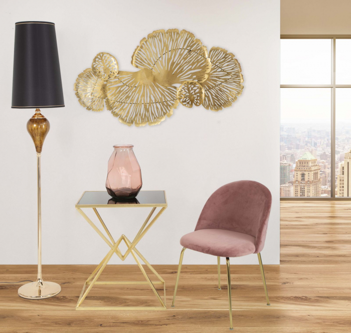 Masuta consola Piramid, fier/sticla, auriu/negru - creativdeco.ro [2]