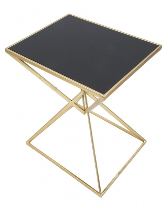 Masuta consola Piramid, fier/sticla, auriu/negru - creativdeco.ro [5]