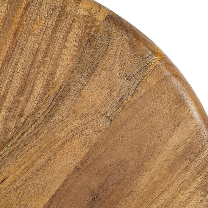 Măsuță de cafea rotundă din lemn de mango cu bază sculpturală [9]