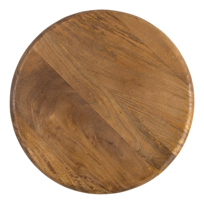 Măsuță de cafea rotundă din lemn de mango cu bază sculpturală [10]