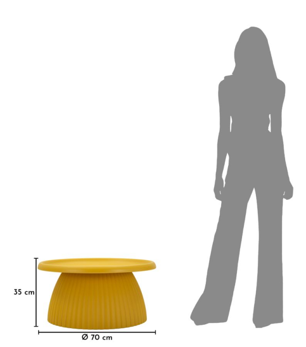 Masuta cafea rotunda plastic mustar 70x35 cm [6]