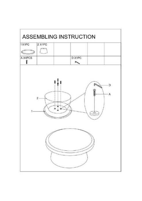 Masuta cafea rotunda plastic mustar 70x35 cm [7]