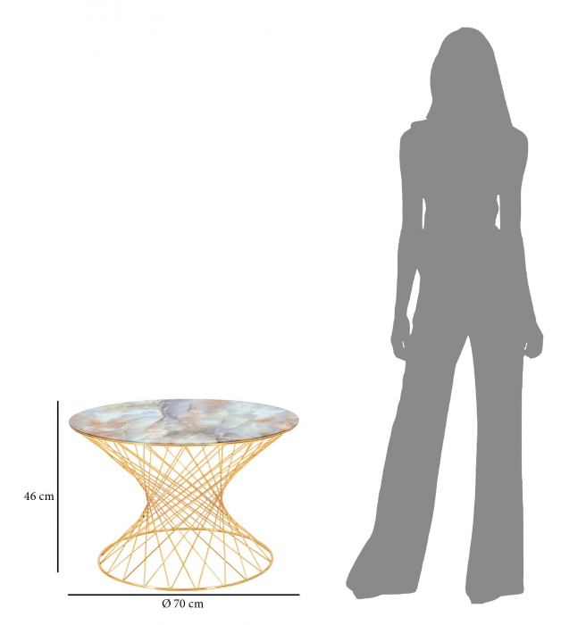 Masuta cafea Tower, auriu, multicolor [6]