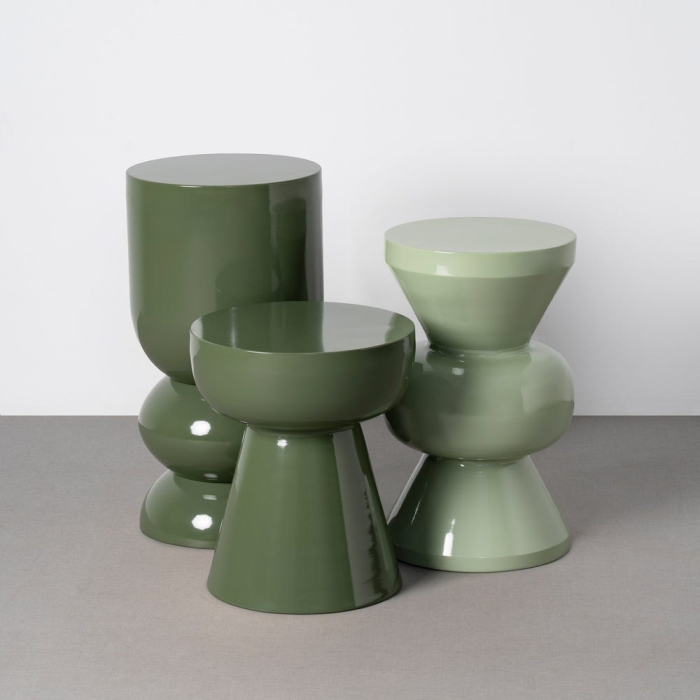 Măsuță compactă verde din metal lucios [2]