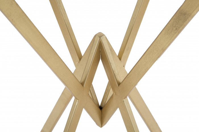 Masuta/consola Piramid, fier/sticla, auriu/negru [6]